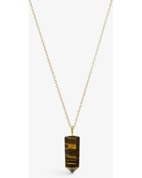 The Alkemistry Iqra 18ct Yellow-gold And Tiger's Eye Pendant Necklace - Metallic