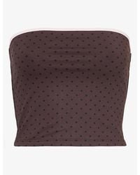 BO+TEE - Bandeau Polka-Dot Stretch-Jersey Top - Lyst