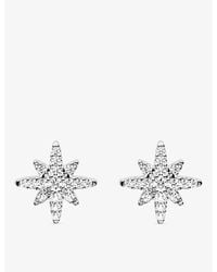 Apm Monaco - Météorites Rhodium Plated Alloy And Cubic Zirconia Mini Stud Earrings - Lyst