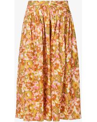 Womens Skirts Zimmermann Skirts Zimmermann Cotton Violet Floral Print Skirt Save 5% 