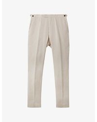 Reiss - Kin Pressed-Crease Slim-Fit Linen Trousers - Lyst