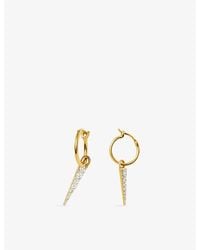 Missoma - Mini Pavé Spike Charm 18Ct Vermeil And Cubic Zirconia Hoop Earrings - Lyst