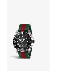 Gucci - Ya136209 Dive Nylon And Stainless Steel Watch - Lyst