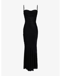 House Of Cb - Nalani Devore Satin Maxi Gown Xs (A-C Cup) - Lyst