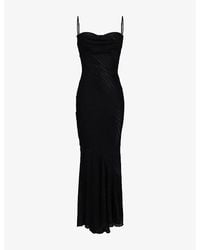 House Of Cb - Nalani Devore Satin Maxi Gown Xs (A-C Cup) - Lyst