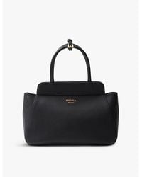 Prada - Logo-Embossed Medium Leather Tote Bag - Lyst