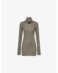 Rick Owens - Long-Sleeve Roll-Neck Virgin-Wool Top - Lyst