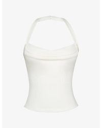 House Of Cb - The Contour Halter-Neck Stretch-Woven Top - Lyst