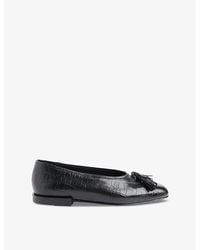 Whistles - Cilou Tassel Croc-Embossed Leather Ballet Flats - Lyst