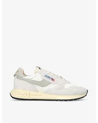 Autry - Reelwind Brand-embroidered Leather And Nylon Low-top Trainers - Lyst