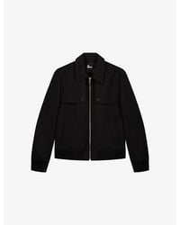 The Kooples - Bib-Collar Zip-Up Woven Jacket - Lyst