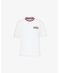 Thom Browne - Branded Cotton-knit T-shirt - Lyst