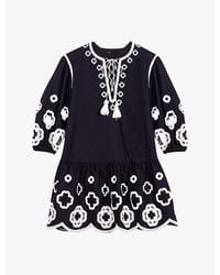 Maje - Clovers-guipure Embroidered Cotton Tunic Mini Dress - Lyst