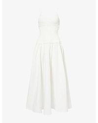 Dissh - Izaiah Crinkle Cotton Midi Dress - Lyst