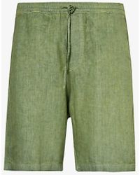120% Lino - Bermuda Pressed-crease Mid-rise Linen Shorts - Lyst