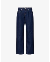 7 For All Mankind - Low-Rise Straight-Leg Denim Jeans - Lyst