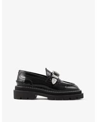 Sandro - Deilan Buckle Embellished Leather Loafers - Lyst