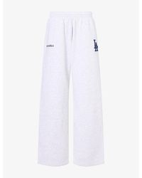 Sporty & Rich - La Serif Wide-Leg Cotton Jogging Bottoms - Lyst