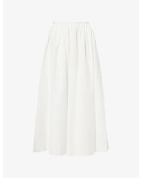 Ashlyn - Connor Gathered-Waist Cotton Midi Skirt - Lyst