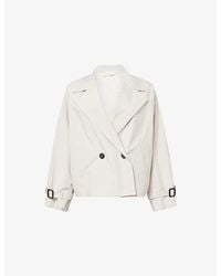 Weekend by Maxmara - Double-Breasted Woven Trench Coat - Lyst