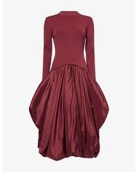 Jonathan Simkhai - Kenlie Puffball Stretch-Woven Midi Dress - Lyst