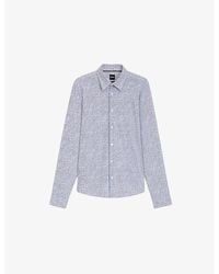 BOSS - Graphic-Print Regular-Fit Stretch-Woven Shirt - Lyst
