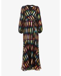 Phase Eight - Ellia Petite Graphic-Print Metallic Woven Maxi Dress - Lyst