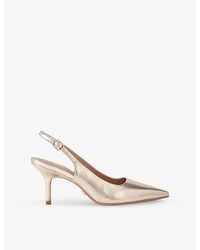 Carvela Kurt Geiger - Spirit Metallic Faux-Leather Slingback Courts - Lyst
