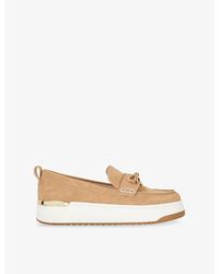 Dune - Glide Suede Flatform Loafers - Lyst