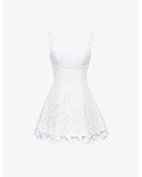 House Of Cb - Isla Floral-Pattern Woven Mini Dress - Lyst