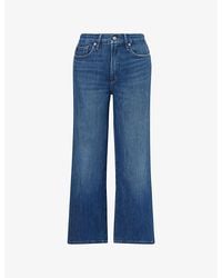 GOOD AMERICAN - Good Waist Palazzo Crop-Leg Stretch-Denim Blend Jeans - Lyst
