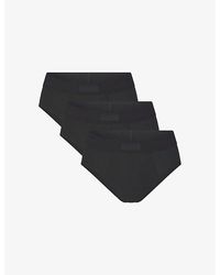 Skims - Branded-Waistband Pack Of Three Stretch-Cotton Briefs Xxl - Lyst