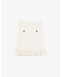 The Kooples - Patch-Pocket Ruffled Knitted Mini Skirt - Lyst