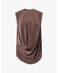 Rick Owens - Sleeveless Draped Velvet Top - Lyst