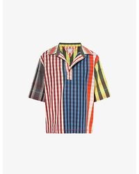 Bottega Veneta - Collar Short-Sleeve Cotton And Silk-Blend Shirt - Lyst