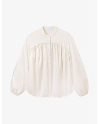 The White Company - Relaxed-fit Long-sleeve Recycled-polyester Blouse - Lyst