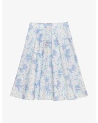 Marni - Floral-Print Cotton Midi Skirt - Lyst