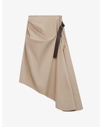 Loewe - Draped Belted Silk-Cotton Blend Skirt - Lyst