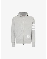 Thom Browne - Striped Brand-patch Cotton-jersey Hoody Xx - Lyst