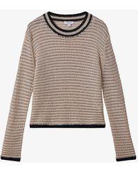 Reiss - Astrid Contrast-tip Relaxed-fit Knitted Jumper - Lyst