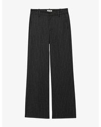 Zadig & Voltaire - Panol Striped High-Rise Stretch-Woven Trousers - Lyst