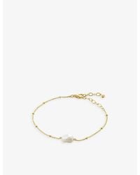 Monica Vinader - Nura Keshi 18Ct-Plated Vermeil Sterling- And Pearl Bracelet - Lyst