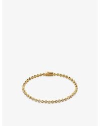 Monica Vinader - Diamond Essential Tennis 18Ct-Plated Vermeil Sterling- And 0.25Ct Lab-Grown Diamond Bracelet - Lyst