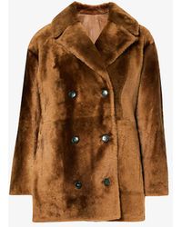 Yves Salomon - Double-breasted Regular-fit Shearling Coat - Lyst
