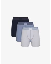 Skims - Logo-Waistband Pack Of Three 5-Inch Jersey Boxer Briefs - Lyst