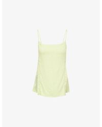 Yasmina Q - Lulee Square-Neck Linen-Blend Top - Lyst