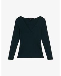 Ted Baker - V-neck Slim-fit Knitted Top - Lyst