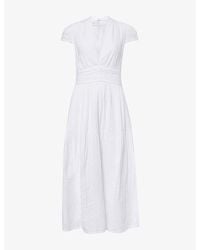 ME+EM - Scallop-Edge Cheesecloth Cotton Maxi Dress - Lyst