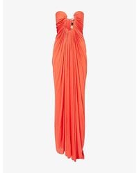 Christopher Esber - Helix Crystal Strapless Rayon-Blend Gown - Lyst