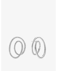 Sif Jakobs - Spirale Due Grande Rhodium-Plated Sterling And Cubic Zirconia Stud Earrings - Lyst